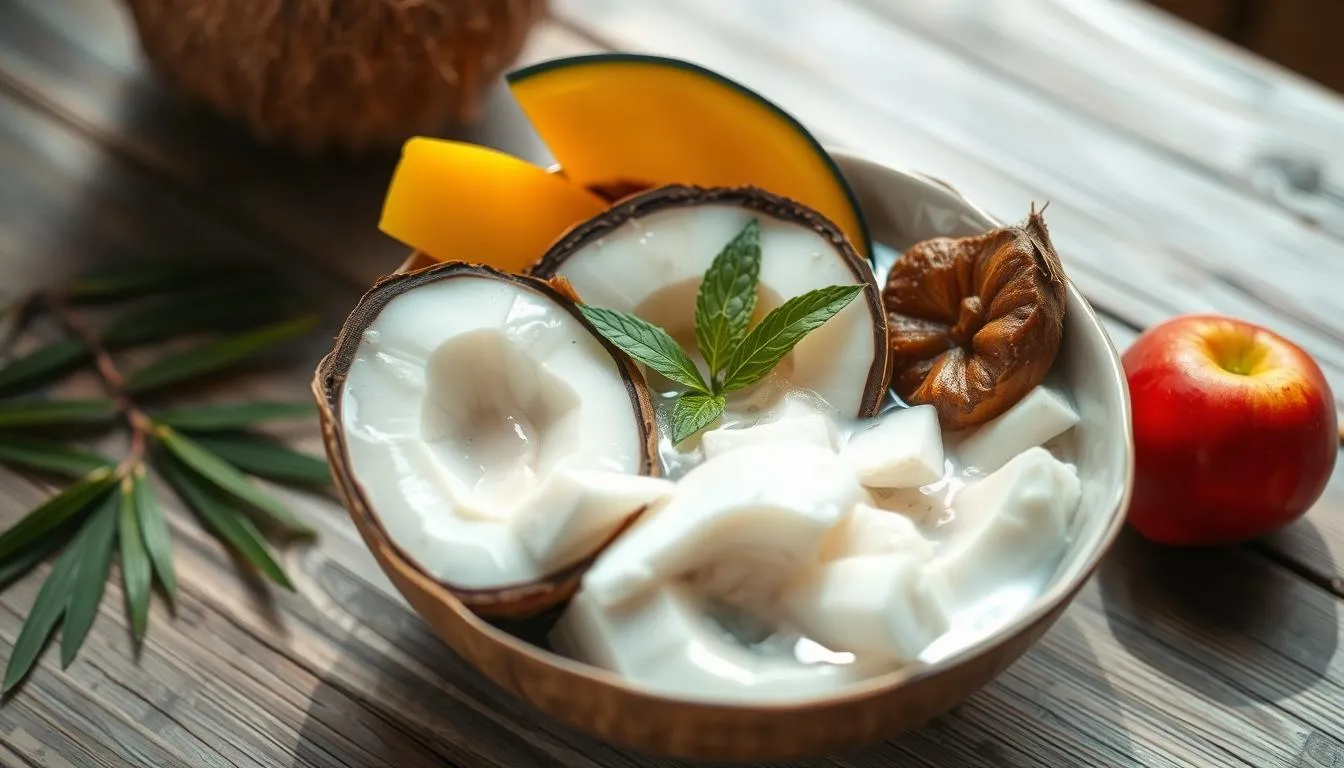 ingredients bowl coconut water